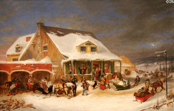 Morning after a Merrymaking in Lower Canada painting (1857) by Cornelius Krieghoff at Art Gallery of Ontario. Toronto, ON.
