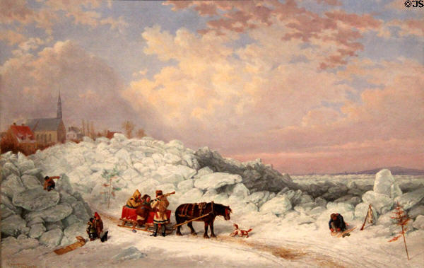 Longueuil, Quebec, with Mount Royal in Background painting (1858) by Cornelius Krieghoff at Art Gallery of Ontario. Toronto, ON.