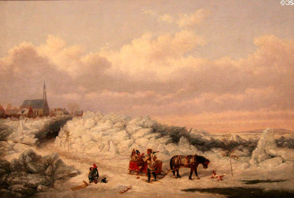 Habitants in Winter painting (1858) by Cornelius Krieghoff at Art Gallery of Ontario. Toronto, ON.