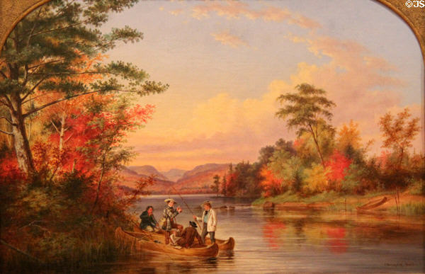 Narrows at Lake St. Charles painting (1859) by Cornelius Krieghoff at Art Gallery of Ontario. Toronto, ON.