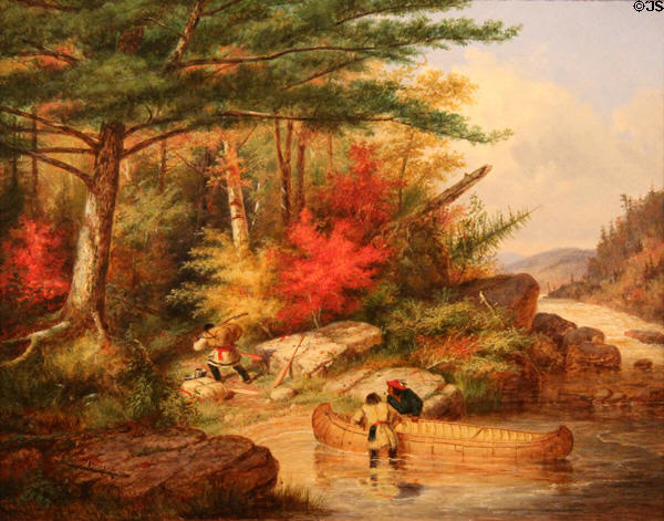 Indians in Employ of The Hudson Bay Company at a Portage painting (1858) by Cornelius Krieghoff at Art Gallery of Ontario. Toronto, ON.