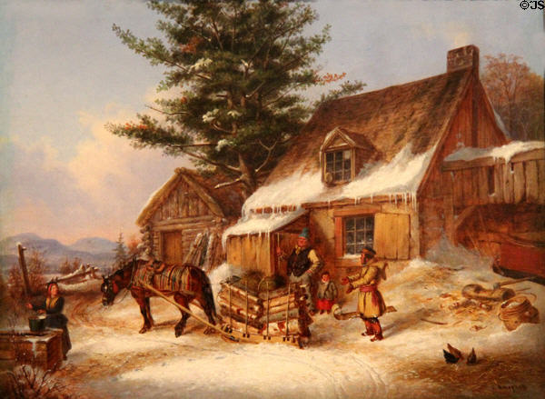 Bargaining for a Load of Wood painting (1860) by Cornelius Krieghoff at Art Gallery of Ontario. Toronto, ON.