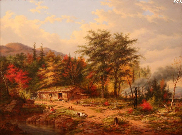 Clearing Land near the St. Maurice River painting (1860) by Cornelius Krieghoff at Art Gallery of Ontario. Toronto, ON.