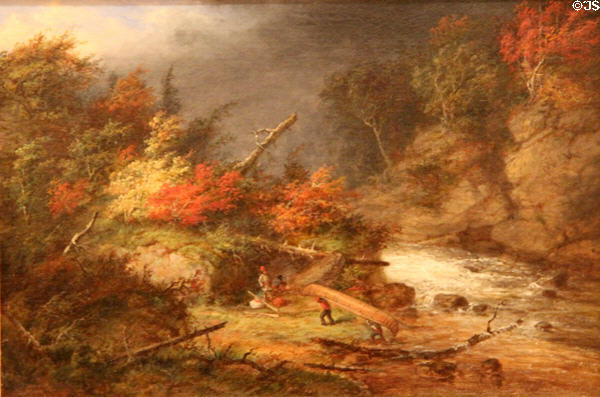 On the Montmorency River, Quebec painting (c1860) by Cornelius Krieghoff at Art Gallery of Ontario. Toronto, ON.