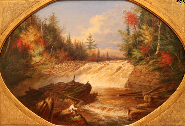 Jam of Sawlogs, Shawinigan Falls painting (1860) by Cornelius Krieghoff at Art Gallery of Ontario. Toronto, ON.