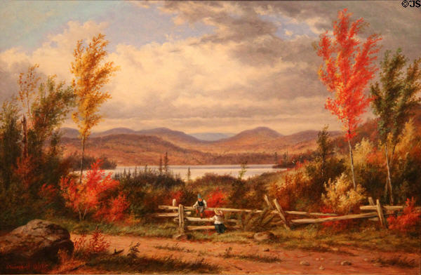 Lac Laurent, Autumn painting (1862) by Cornelius Krieghoff at Art Gallery of Ontario. Toronto, ON.