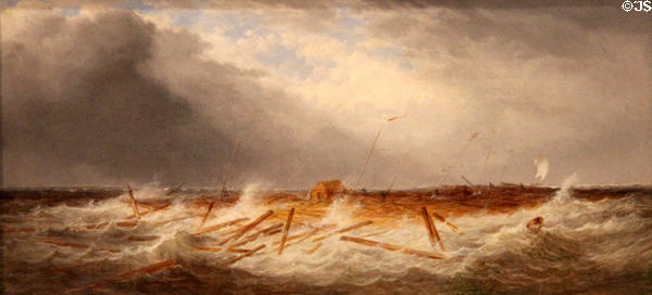 Raft in Danger on the St. Lawrence painting (1866) by Cornelius Krieghoff at Art Gallery of Ontario. Toronto, ON.
