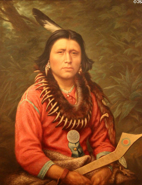 Indian Chief painting (1871) by Frederick A. Verner at Art Gallery of Ontario. Toronto, ON.