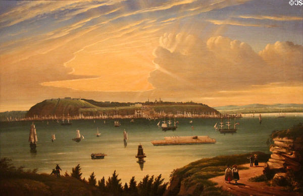 Quebec from Pointe Lévis painting (1834-40) attrib. Robert Clow Todd at Art Gallery of Ontario. Toronto, ON.