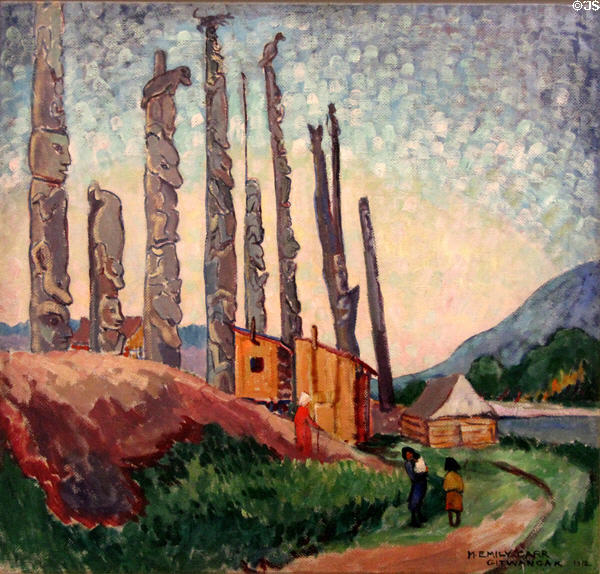 Gitwangak painting (1912) by Emily Carr at Art Gallery of Ontario. Toronto, ON.