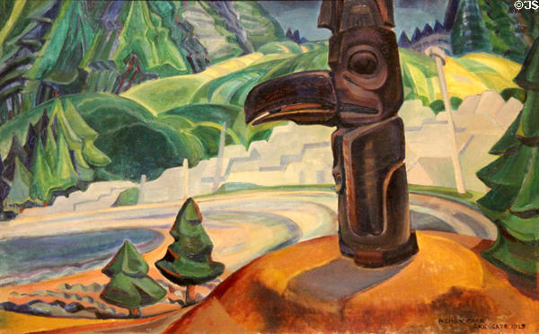Skidegate painting (1928) by Emily Carr at Art Gallery of Ontario. Toronto, ON.