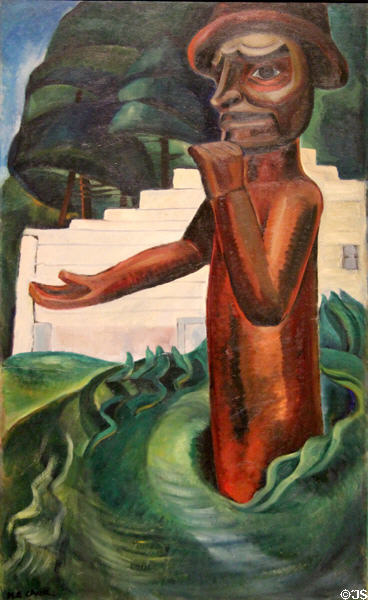 Potlach Welcome painting (c1928) by Emily Carr at Art Gallery of Ontario. Toronto, ON.