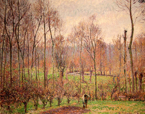 Poplars, Grey Weather, Éragny painting (1895) by Camille Pissarro at Art Gallery of Ontario. Toronto, ON.