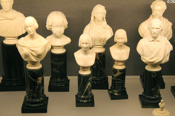 Collection of molded busts of prominent persons made in England at Art Gallery of Ontario. Toronto, ON.