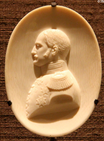 Miniature ivory relief of Czar Nicholas I (c1854) by Iakov Seriakov from St. Petersburg at Art Gallery of Ontario. Toronto, ON.