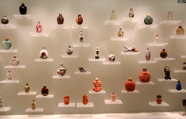 Collection of antique Japanese snuff bottles at Art Gallery of Ontario. Toronto, ON.