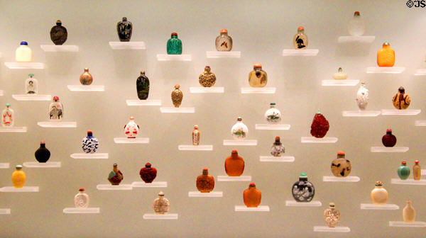 Collection of antique Japanese snuff bottles at Art Gallery of Ontario. Toronto, ON.