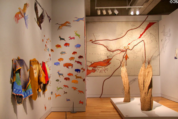 Gallery showing Canadian native are & culture at Art Gallery of Ontario. Toronto, ON.