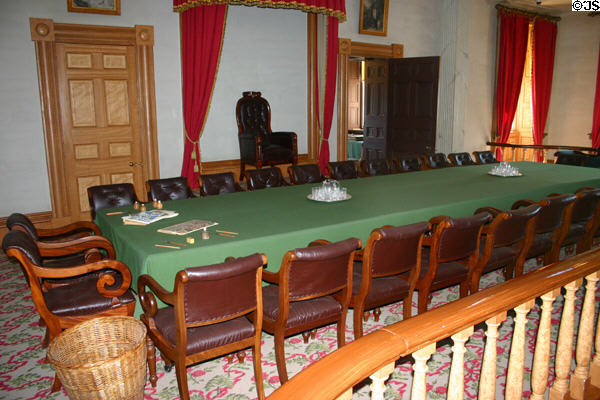 Upper legislative chamber used in 1864 by Fathers of Canadian Confederation in Province House & now preserved as a museum. Charlottetown, PE.
