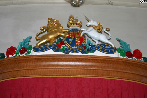 Canadian Royal crest in upper chamber of Province House. Charlottetown, PE.