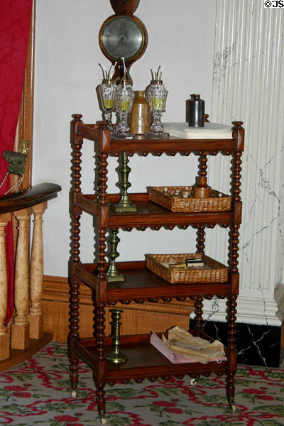Stand for oil lamps & writing materials in upper chamber of Province House. Charlottetown, PE.