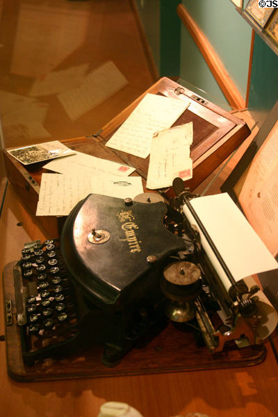 Lucy Maude Montgomery's typewriter (1906) & lap desk at Green Gables. Cavendish, PE.