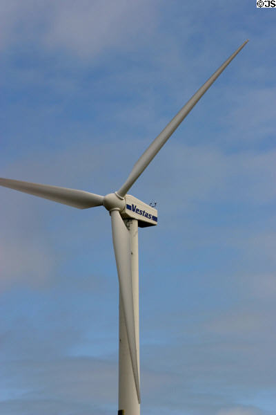 Wind generator at Atlantic Wind Test Site. PE.