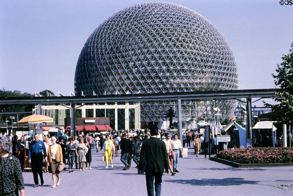 Geodesic dome of United States Pavilion at Expo 67. Montreal, QC. Architect: Buckminster Fuller.