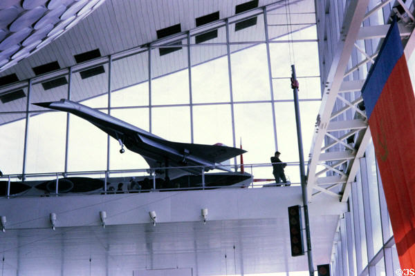 Model of future SST aircraft in USSR Pavilion at Expo 67. Montreal, QC.