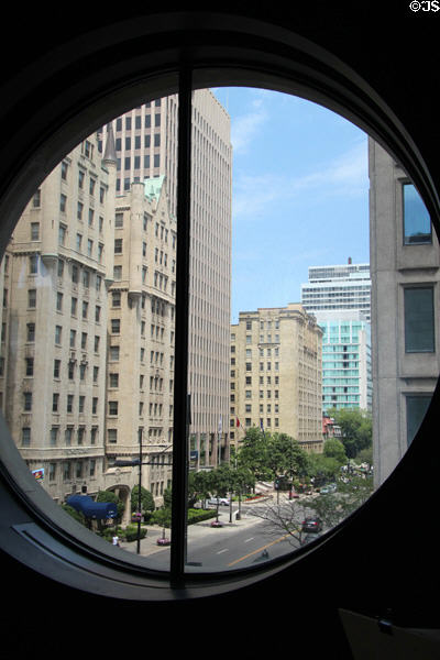 View from Montreal Museum of Fine Arts along rue Sherbrooke. Montreal, QC.