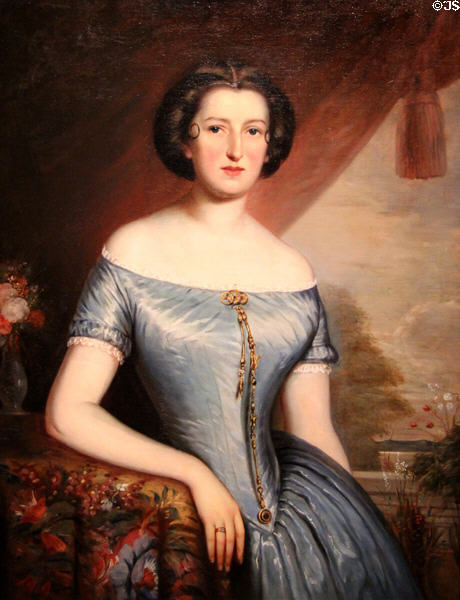 Louise-Adèle Taschereau portrait (1849-53) by Théophile Hamel from Quebec at Montreal Museum of Fine Arts. Montreal, QC.