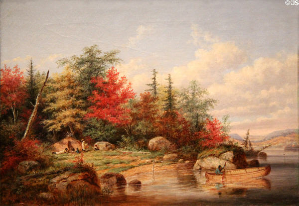 Autumn Landscape painting (1858) by Cornelius Krieghoff at Montreal Museum of Fine Arts. Montreal, QC.