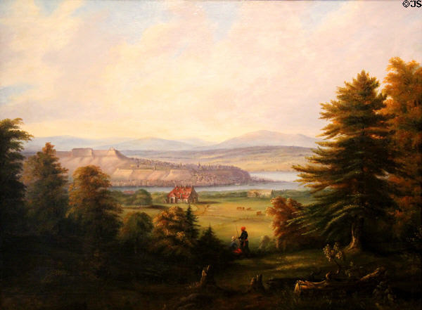 View of Quebec City from Pointe De Lévy painting (c1840-2) by Joseph Légaré at Montreal Museum of Fine Arts. Montreal, QC.