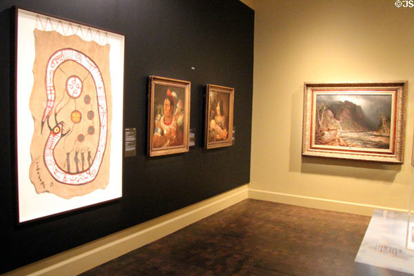 Gallery with native paintings at Montreal Museum of Fine Arts. Montreal, QC.