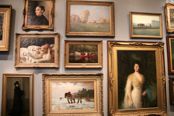 Gallery with Victorian paintings at Montreal Museum of Fine Arts. Montreal, QC.