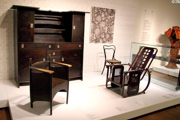 Early 20thC era furniture designs (c1900) at Montreal Museum of Fine Arts. Montreal, QC.