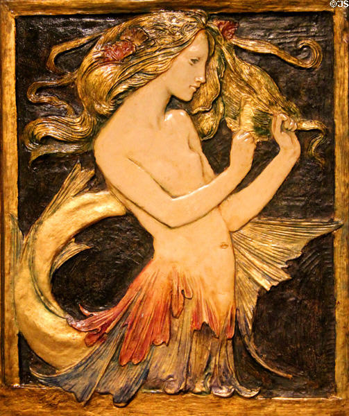 Mermaid plaster relief (c1904-7) by Robert Anning Bell of London at Montreal Museum of Fine Arts. Montreal, QC.