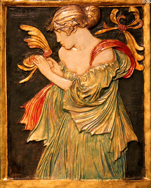 Honeysuckle plaster relief (c1904-7) by Robert Anning Bell of London at Montreal Museum of Fine Arts. Montreal, QC.