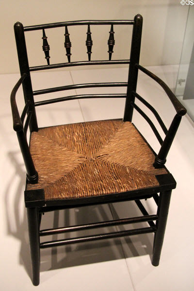 Sussex armchair (c1865) by William Morris & Co. from London at Montreal Museum of Fine Arts. Montreal, QC.