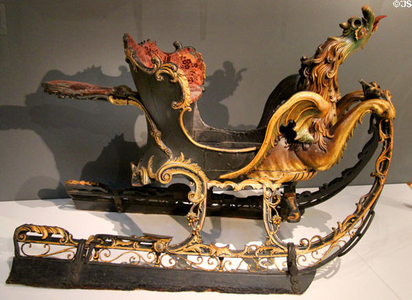 Sleigh (1720-50) from Germany at Montreal Museum of Fine Arts. Montreal, QC.