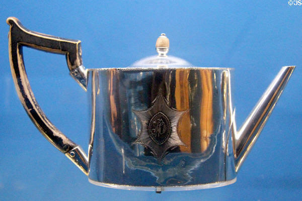 Silver teapot (c1810) by François Delagrave of Quebec City at Montreal Museum of Fine Arts. Montreal, QC.