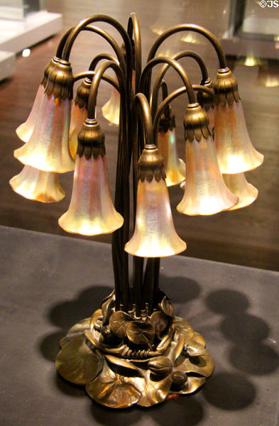 Pond lily table lamp (c1902) by Louis Comfort Tiffany of Tiffany Studios, New York at Montreal Museum of Fine Arts. Montreal, QC.