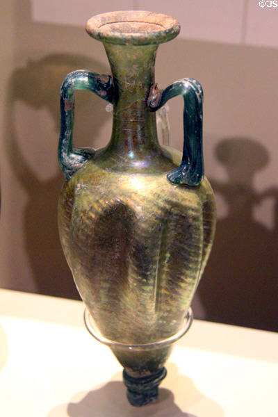 Blown glass amphoriskos (perfume jar) (4thC CE) from Mediterranean Roman Empire at Montreal Museum of Fine Arts. Montreal, QC.