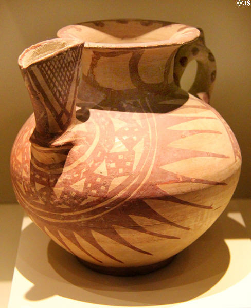 Pottery spouted jug (9th-7thC BCE) from Tepe Sialk, Iran at Montreal Museum of Fine Arts. Montreal, QC.