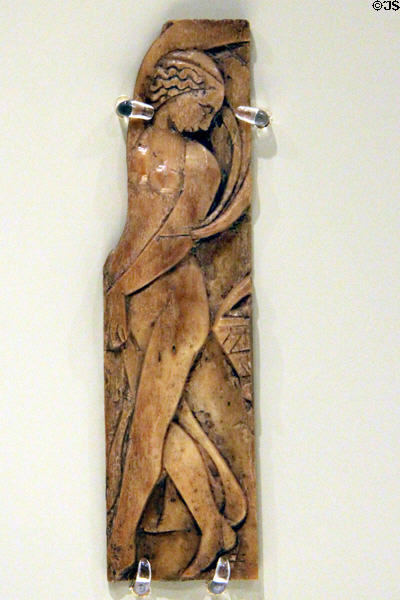 Carved low relief Roman-era woman dancing (1stC CE) from Egypt at Montreal Museum of Fine Arts. Montreal, QC.