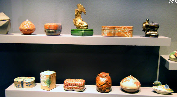 Collection of Japanese incense boxes at Montreal Museum of Fine Arts. Montreal, QC.