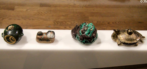 Collection of Japanese incense boxes at Montreal Museum of Fine Arts. Montreal, QC.