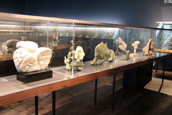 Inuit stone carvings at Montreal Museum of Fine Arts. Montreal, QC.