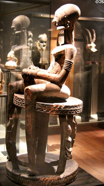 Dogon culture N'duleri male figure wood carving (2nd half 17th C) from Mali central plateau at Montreal Museum of Fine Arts. Montreal, QC.