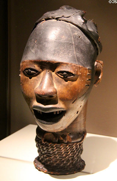 Ekoi culture dance headdress wood carving (19th-20th C) from Nigeria Cross River region at Montreal Museum of Fine Arts. Montreal, QC.